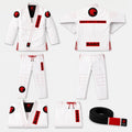SAGR Premium Jiu-Jitsu Gi - Ivory Crimson - White/Red