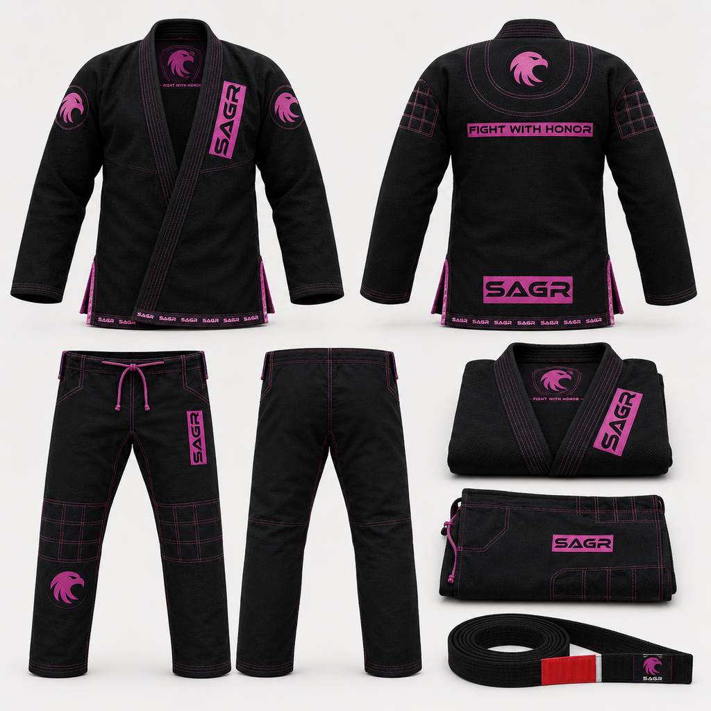 SAGR Premium Jiu-Jitsu Gi - Shadow Rose - Black/Pink